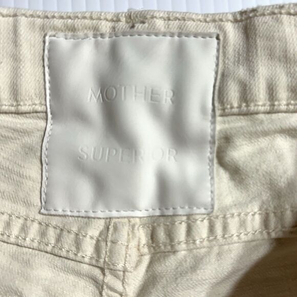 Mother Superior Jeans The Flirt Chew Unnatural Acts Cream Distressed Size 26 - Picture 4 of 12